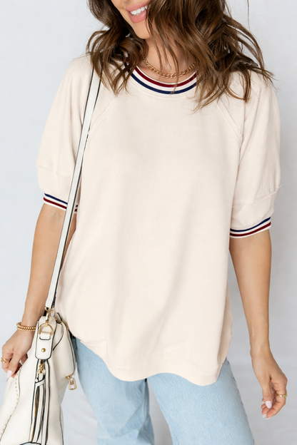 Threaded Pear Haisley Sleeve Loose Tunic Top