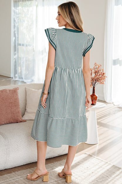 Threaded Pear Ophelia Contrast Trim Midi Dress