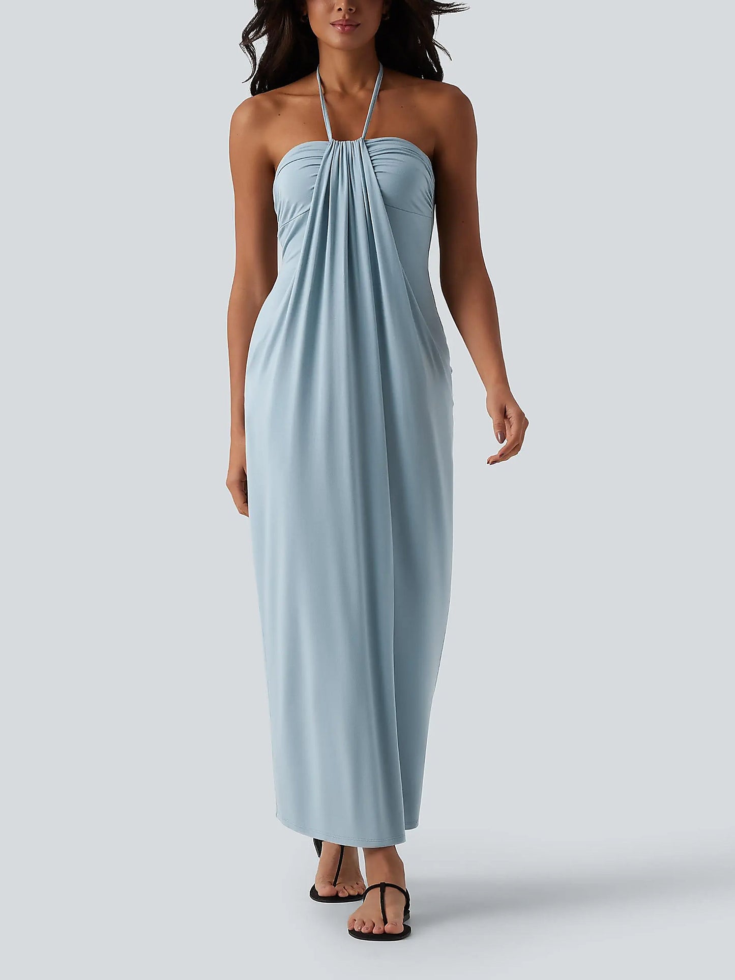 Creator’s Pick Halter Tie Back Maxi Dress with Pockets