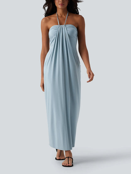 Creator’s Pick Halter Tie Back Maxi Dress with Pockets