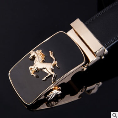 Men’s Factory Direct Automatic Leather Belt | Premium Wholesale Business Ratchet Belt | Luxury Genuine Leather Men's Belt | Sleek Professional No-Hole Automatic Waistband