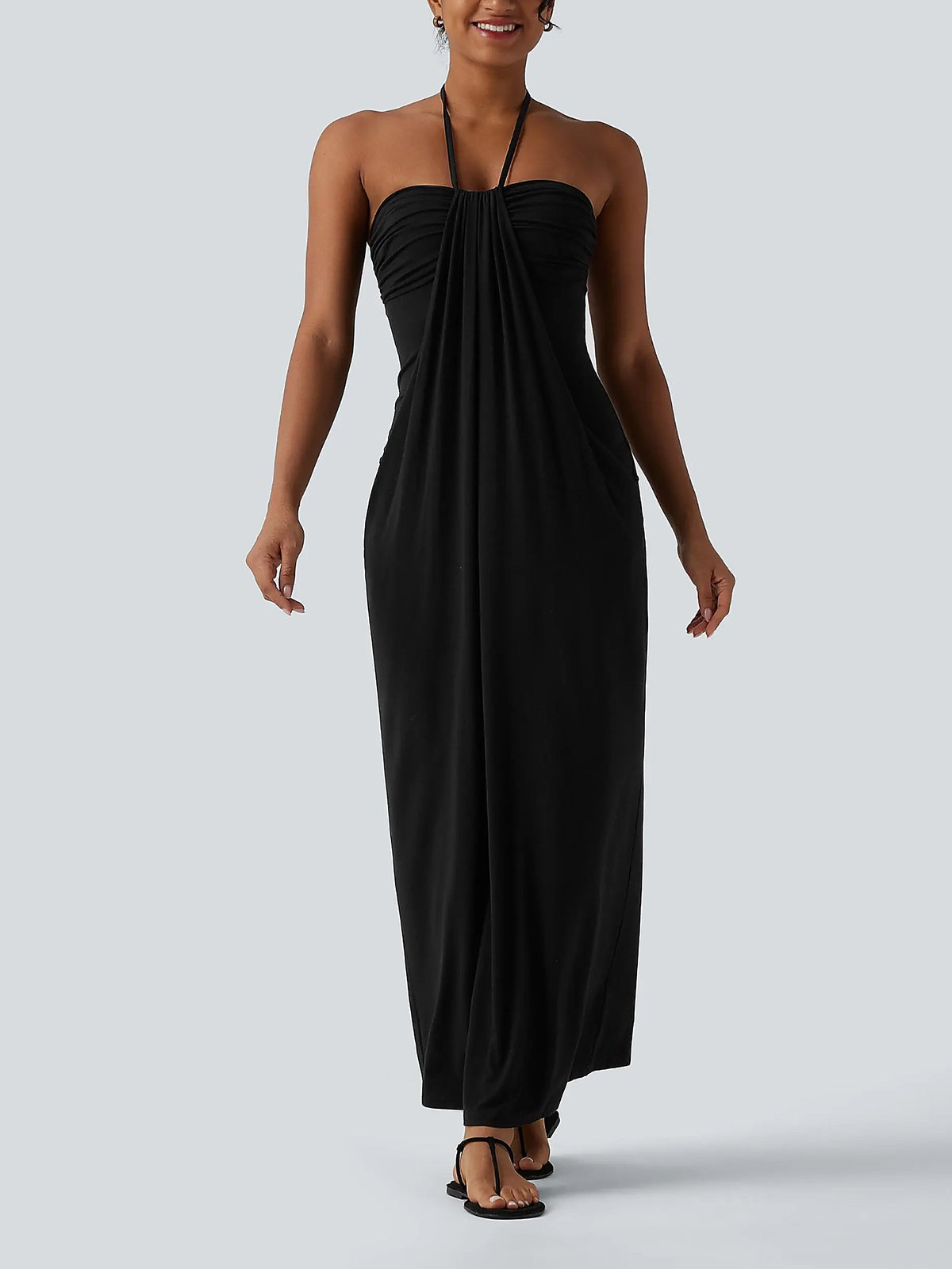 Creator’s Pick Halter Tie Back Maxi Dress with Pockets