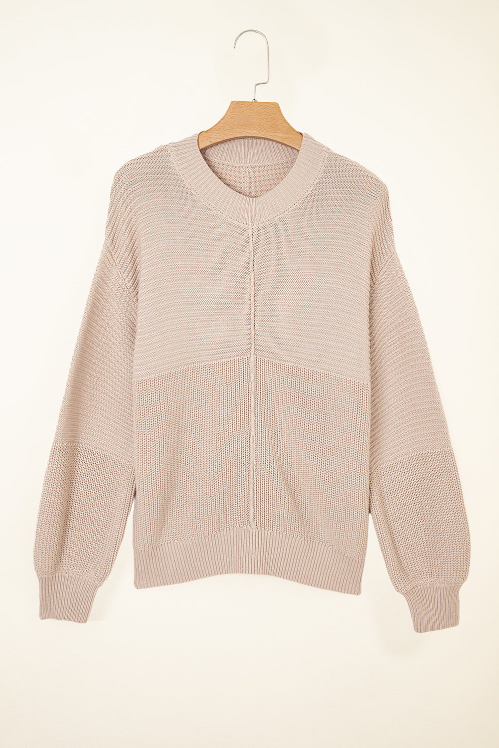 Threaded Pear Delaney Texture Knitted Puff Sleeve Sweater