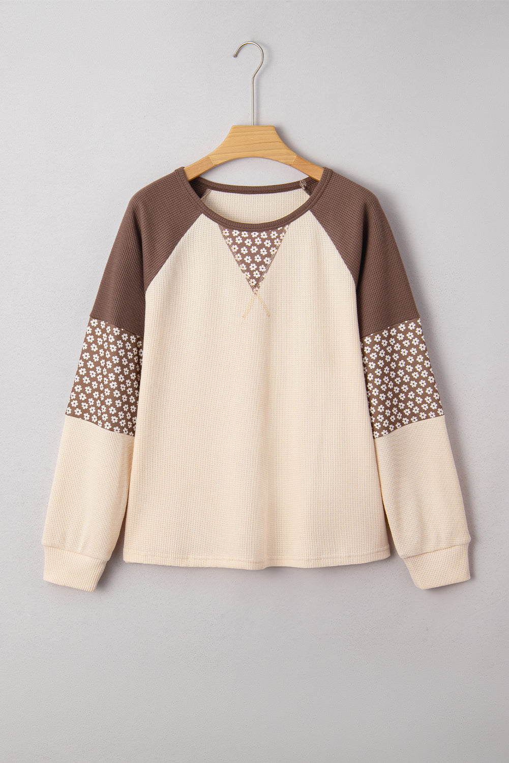 Threaded Pear Emmeline Patchwork Color Block Long Sleeve Top
