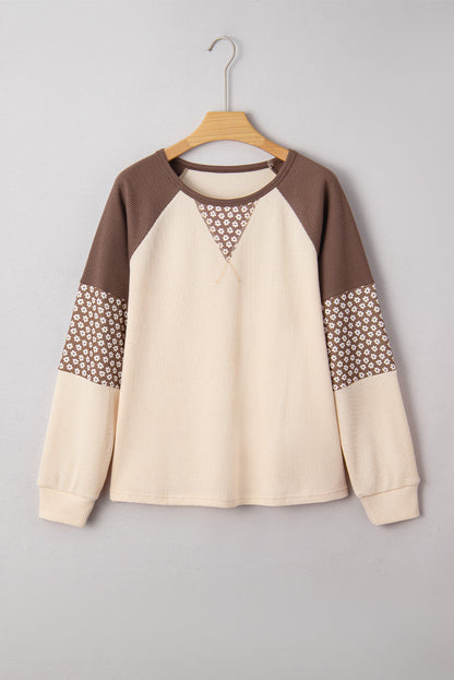Threaded Pear Emmeline Patchwork Color Block Long Sleeve Top
