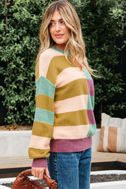 Threaded Pear Isabelle Ribbed Edge Casual Sweater
