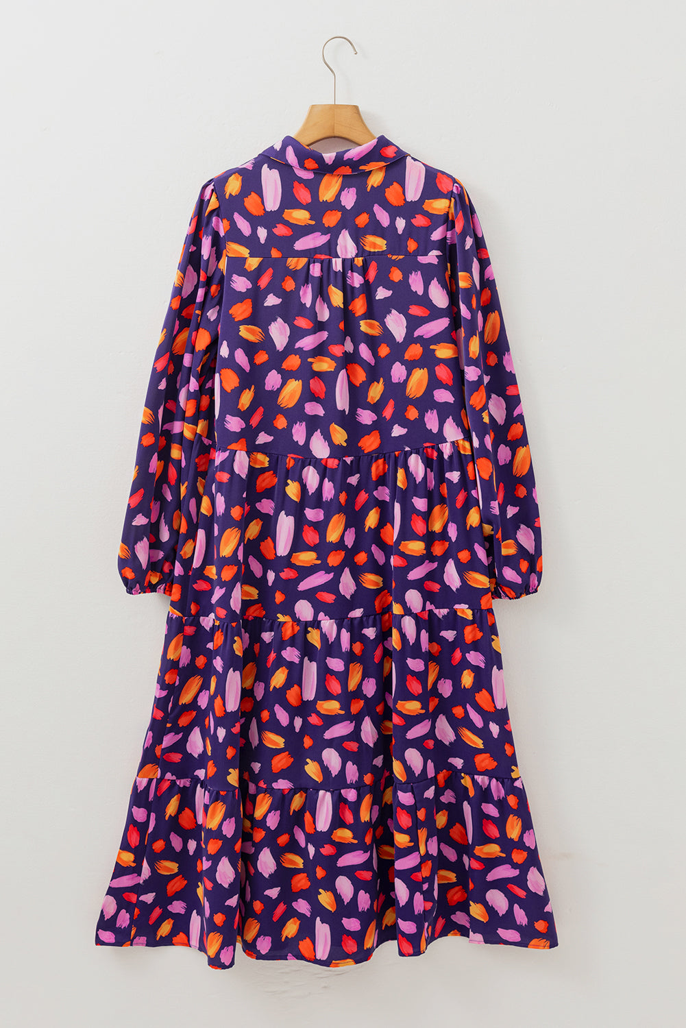 Threaded Pear Alina Collared Tiered Long Dress
