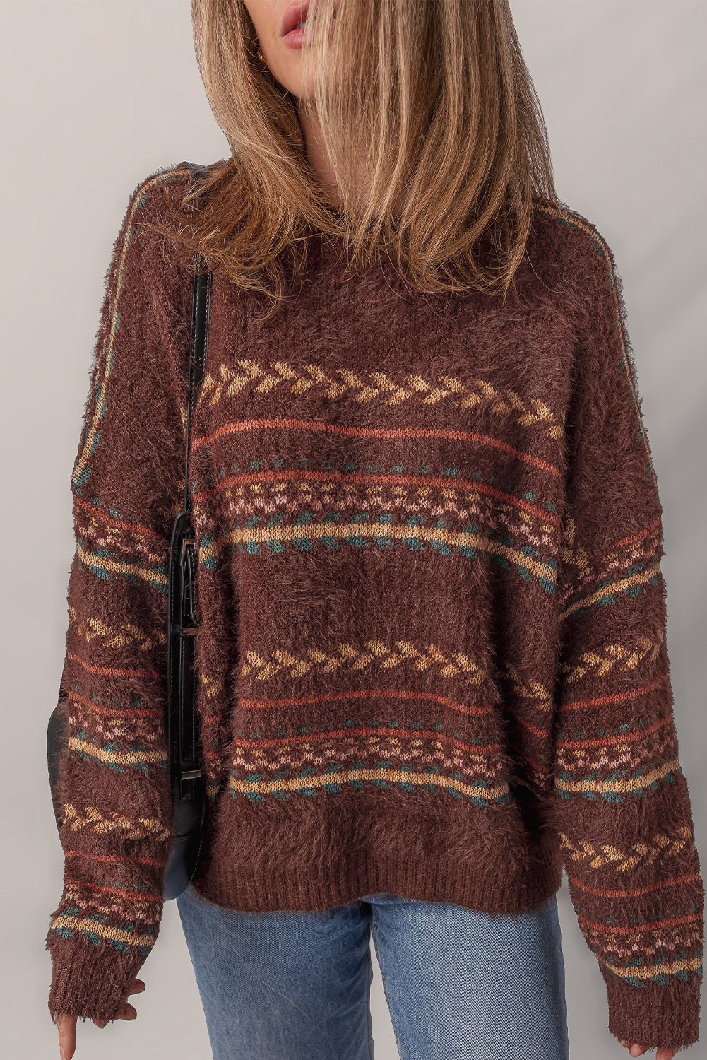 Threaded Pear Madison Knitted Drop Shoulder Sweater