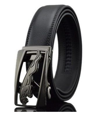 Men’s Luxury Automatic Buckle Leather Belt | High-Sense Professional Executive Waistband | Trendy Minimalist Sleek Ratchet Belt | Luxury-Label Statuesque Radiant Accessory | 2026 High-Fashion Emerald-Luxe Essential