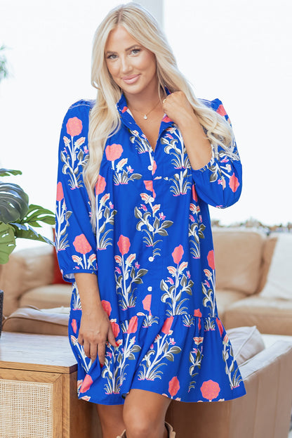 Threaded Pear Zahra Sleeve Ruffle Hem Dress
