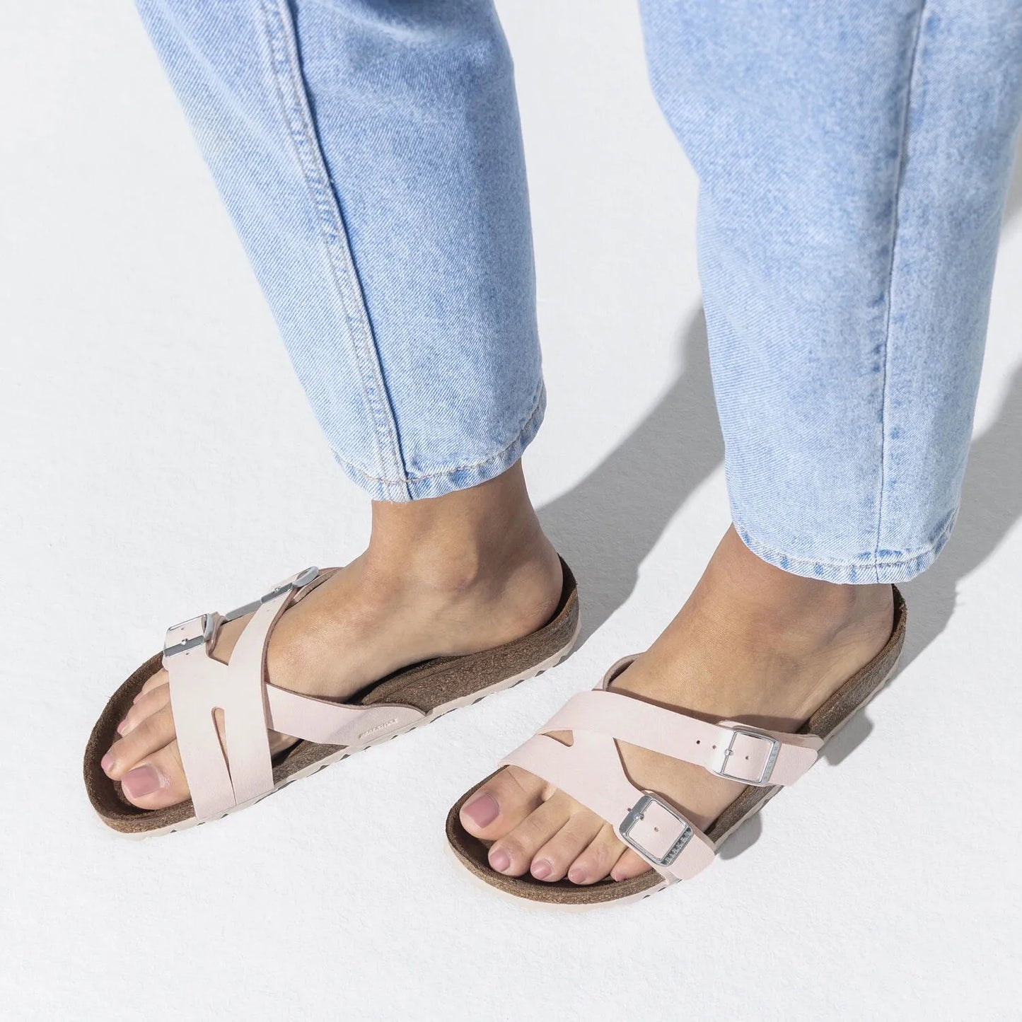 Birkenstock Yao Vegan Birkibuc Light Rose Sandals