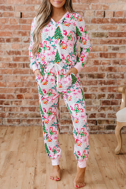 Threaded Pear Georgia Pattern Pullover Drawstring Pants