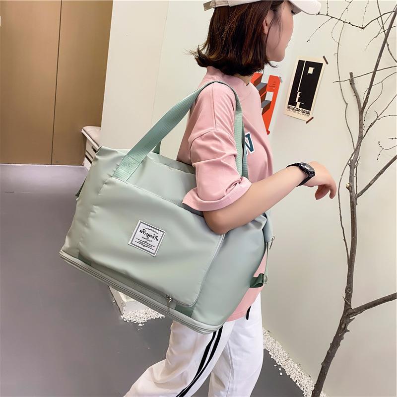 Foldable Large Capacity Travel Bag for Women | Waterproof Oxford Gym & Fitness Tote | Expandable Weekender Overnight Bag | Portable Lightweight Carry-on for Travel & Hospital