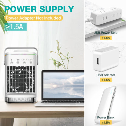4-Speed USB Cooling Fan with Mist Spray