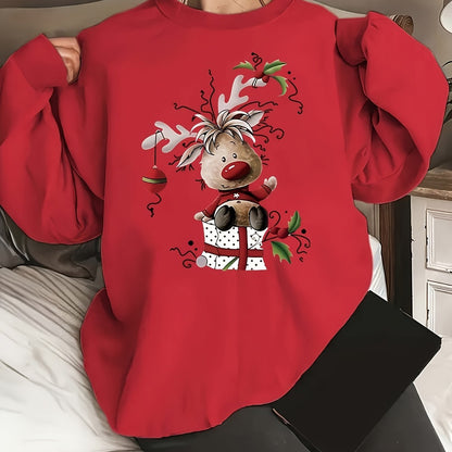 Reindeer Graphic Crewneck Sweatshirt