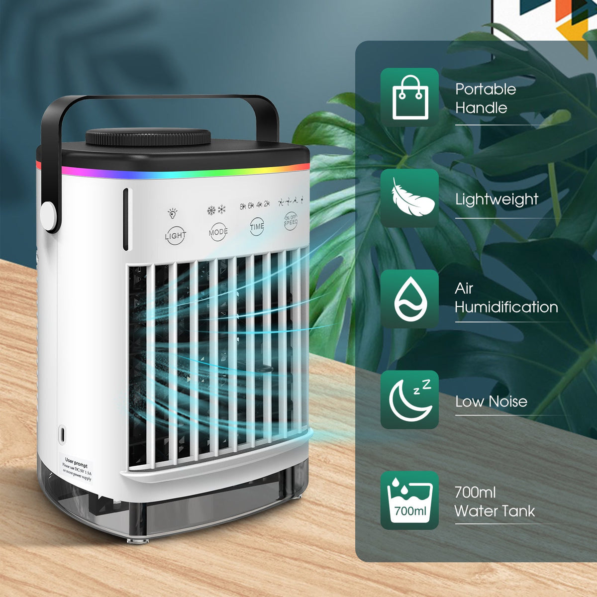 4-Speed USB Cooling Fan with Mist Spray