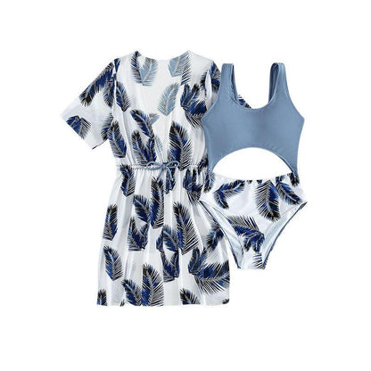 Three-Piece Swimwear Set for Girls, Medium to Large Kids Swimwear