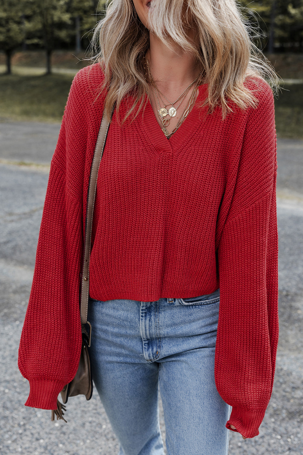 Threaded Pear Evelyn Knit Drop Shoulder Sweater