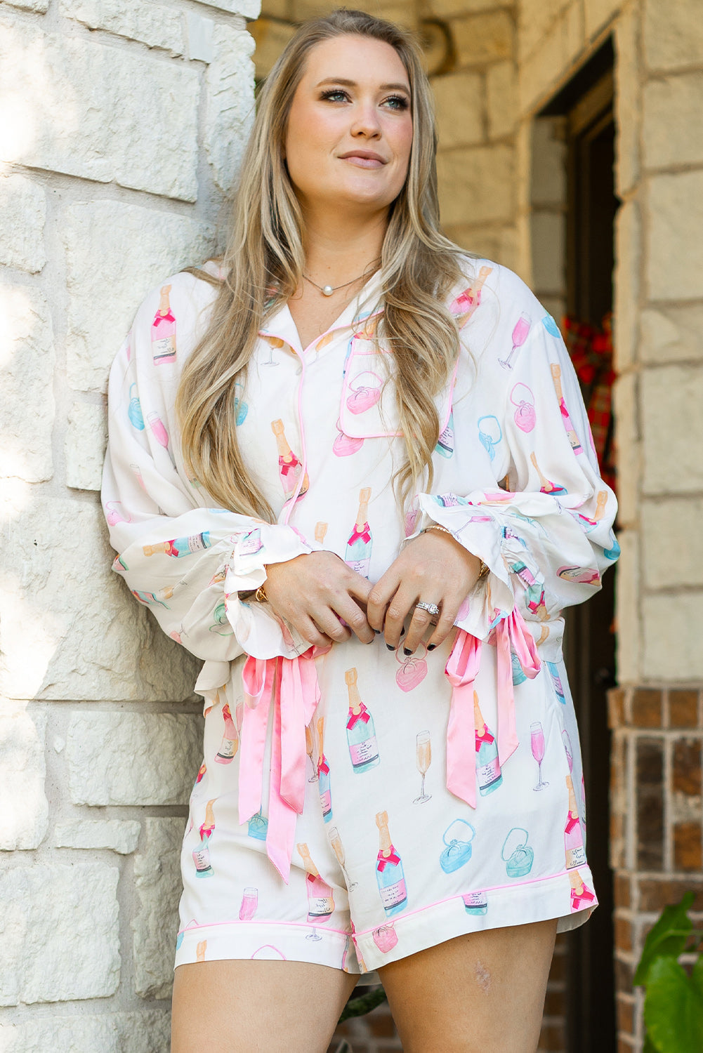 Threaded Pear Milani Plus Size Pajama Set