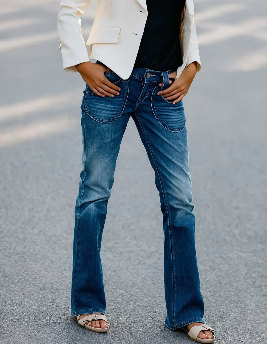 Women’s Classic Light Blue Denim Jeans T191 | Elegant Mid-Rise Straight Fit Jeans | Trendy Soft-Touch Daily Wear Denim | High-Sense Minimalist Women's Trousers | 2026 Essential Denim Collection