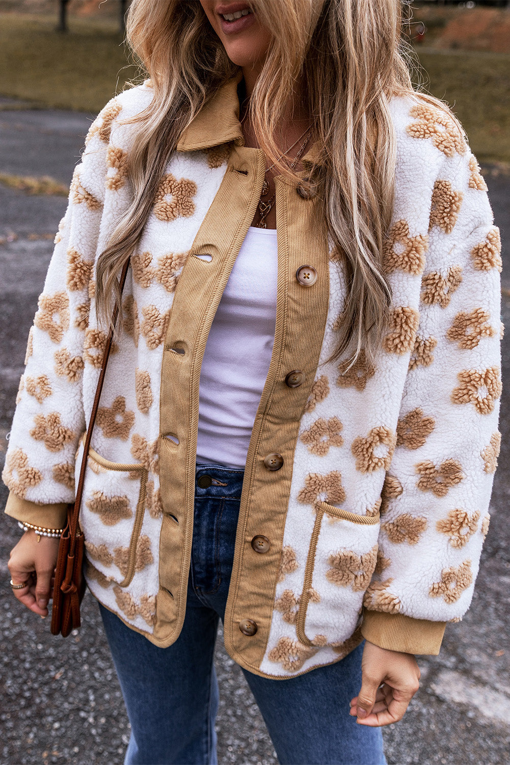 Threaded Pear Elisa Pattern Up Fleece Jacket