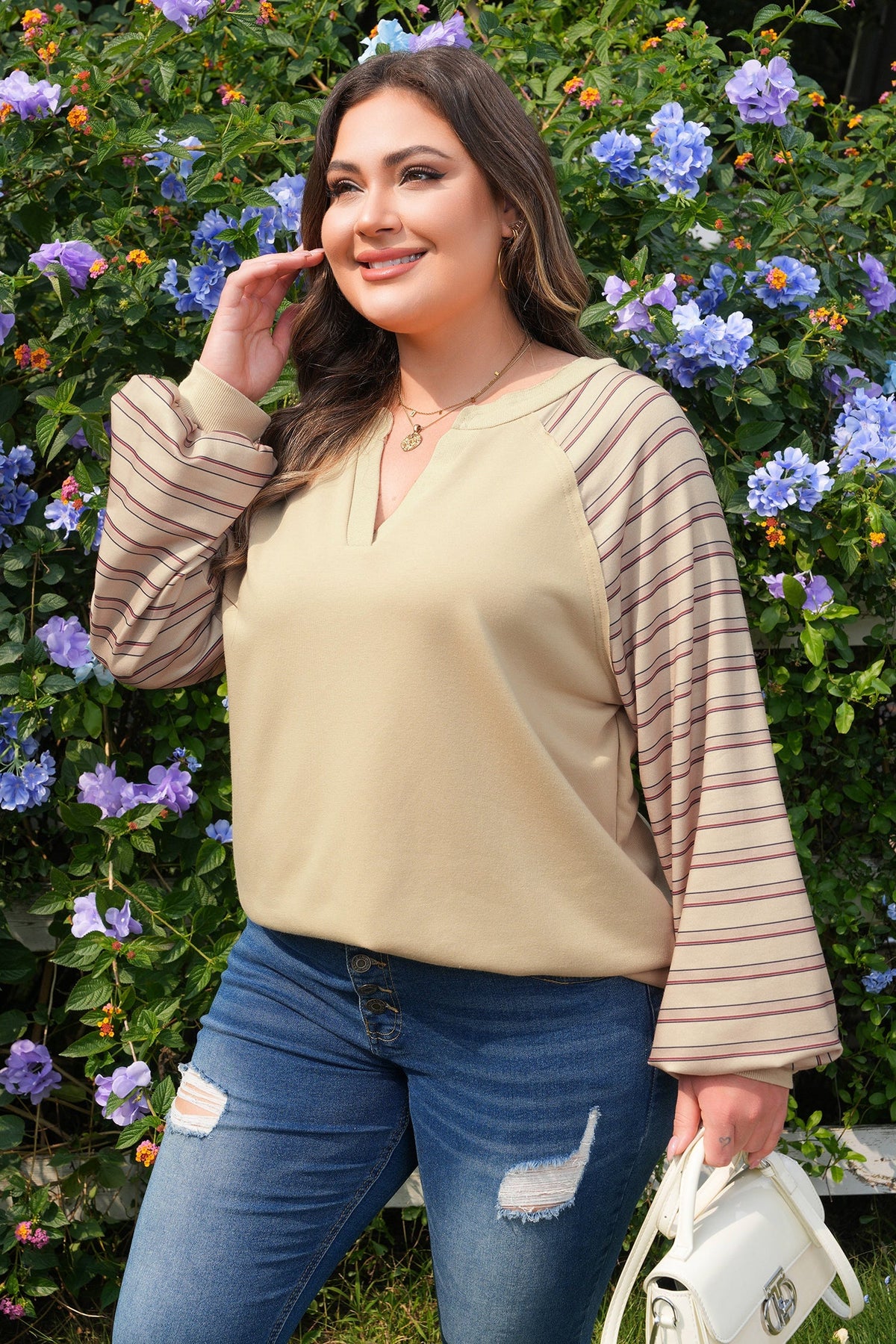 Threaded Pear Iris Notched Raw Edge PLUS Jumper