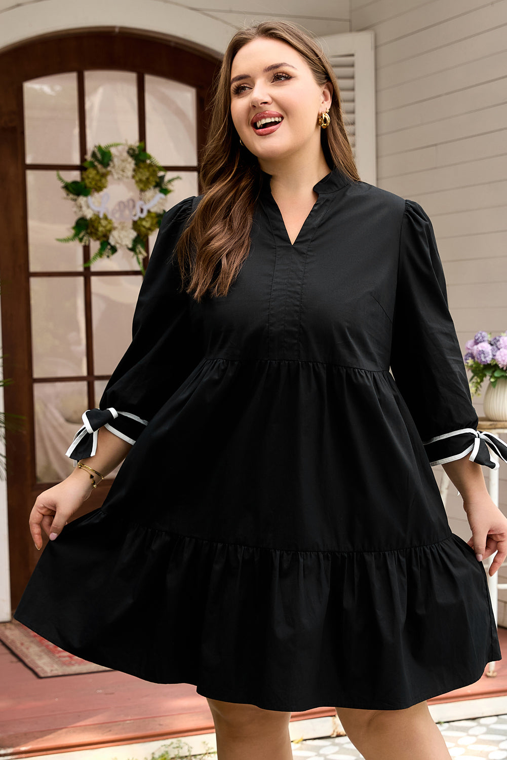 Threaded Pear Dorothy Knot Cuffs Mini PLUS Dress