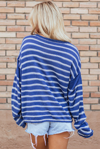Threaded Pear Cadence Stripe Casual Sweater