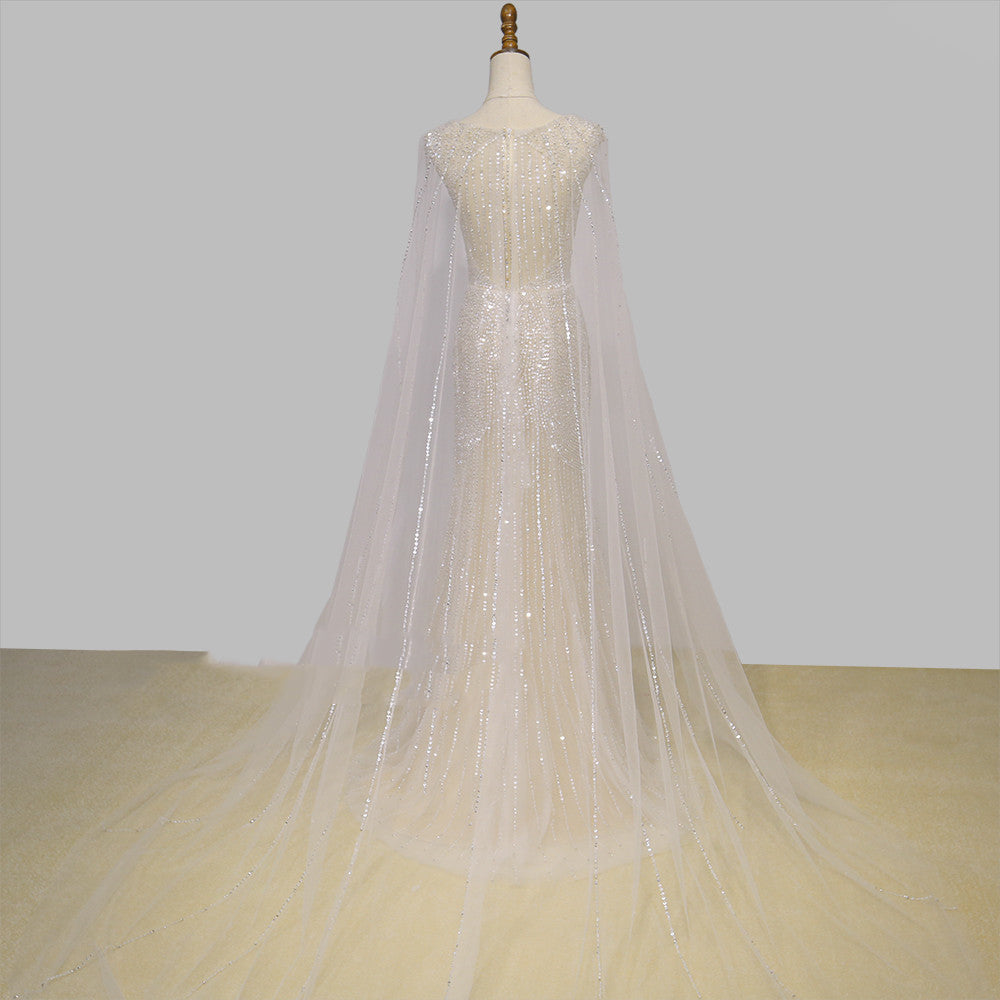 Women’s Fashionable Personalized Shawl Evening Dress | Elegant Cape-Style Formal Gown | Modern Luxury Slim-Fit Party Dress | Trendy Personalized Evening Wrap Dress | 2026 High-Fashion Gala Gown