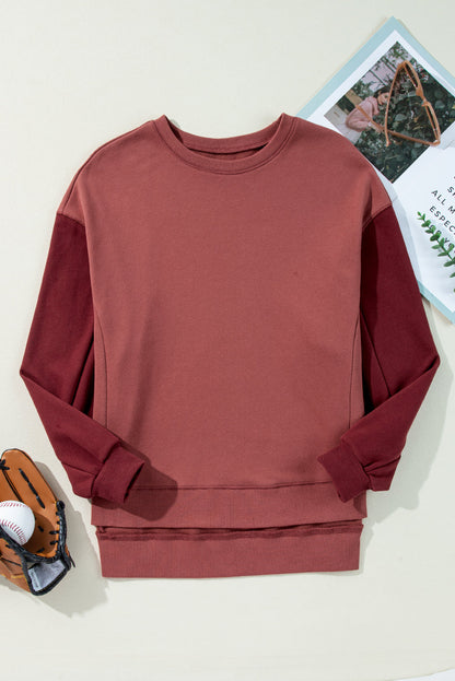 Threaded Pear Ella Patchwork Drop Shoulder Pullover