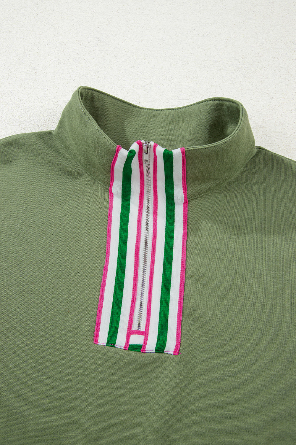 Threaded Pear Felitina Patchwork Zip Collar Pullover