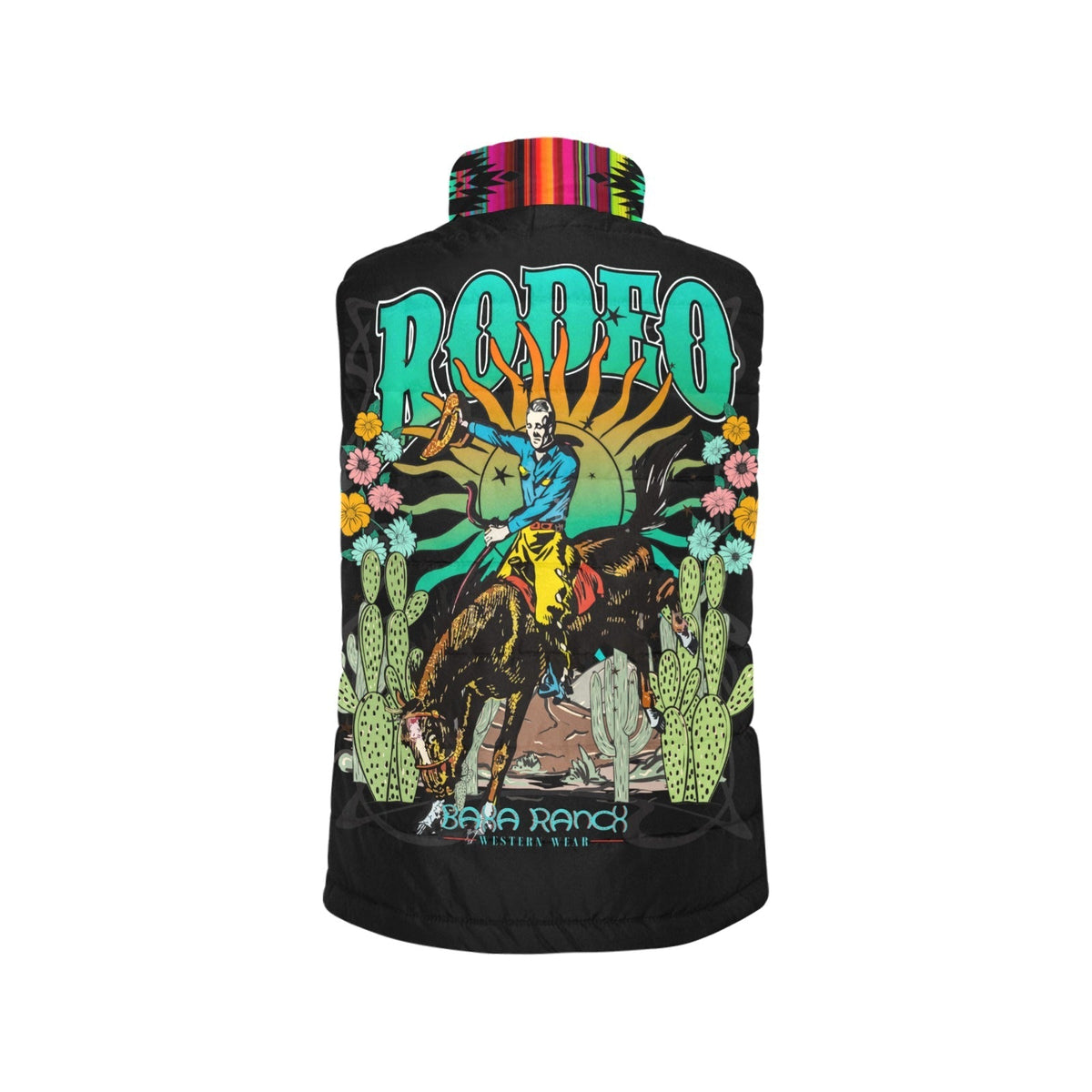 Baha Ranch Aztec Vintage Rodeo Women's Puffy Vest