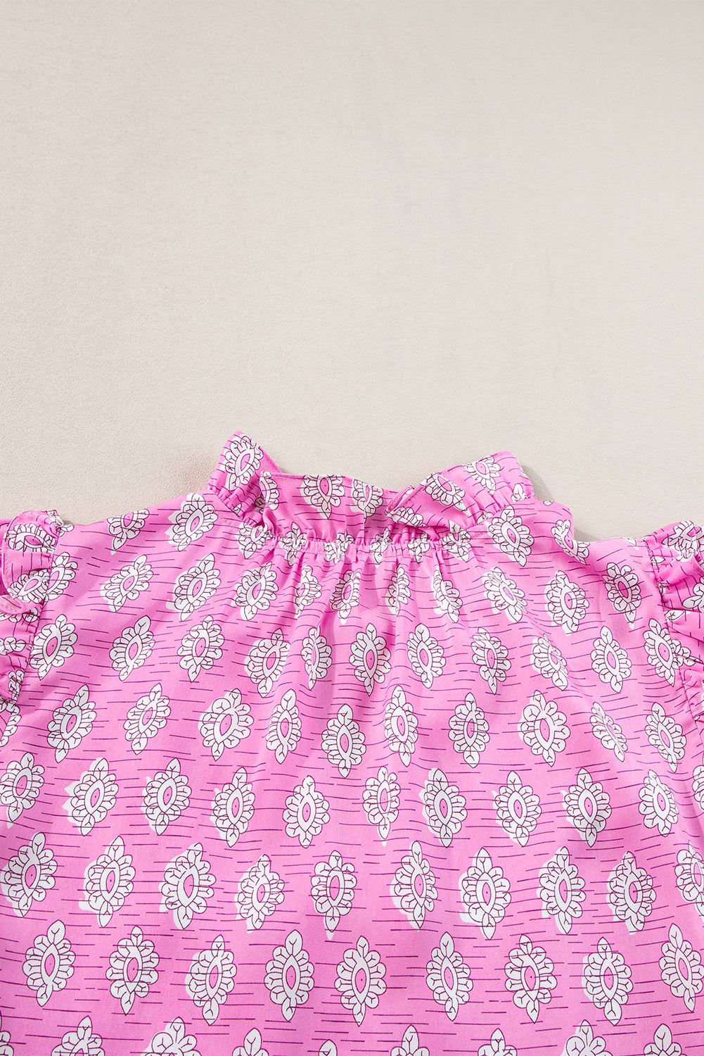 Threaded Pear Miller Ruffled Short Sleeve Blouse