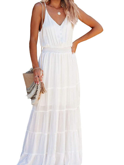 Women's 2026 Summer Maxi Dress High Waist Beach Vacation Long Sundresses