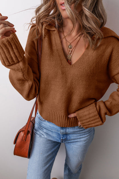 Threaded Pear Avery Edge Sexy Elegant Sweater