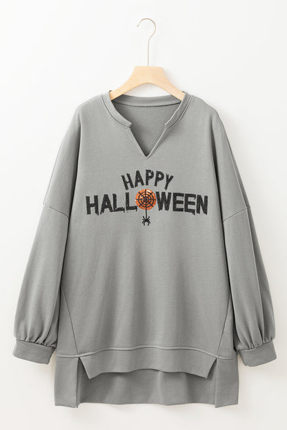 Threaded Pear Sequin Happy Halloween Long Sleeve Top