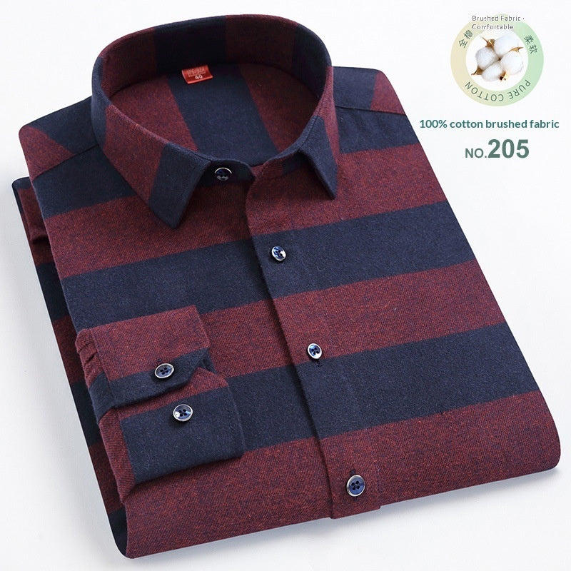 Men’s Casual Plaid Cotton Shirt | Modern Square Collar Checkered Button-Down | Premium Breathable Cotton Flannel Style Shirt | Trendy Slim-Fit Plaid Long Sleeve for Men