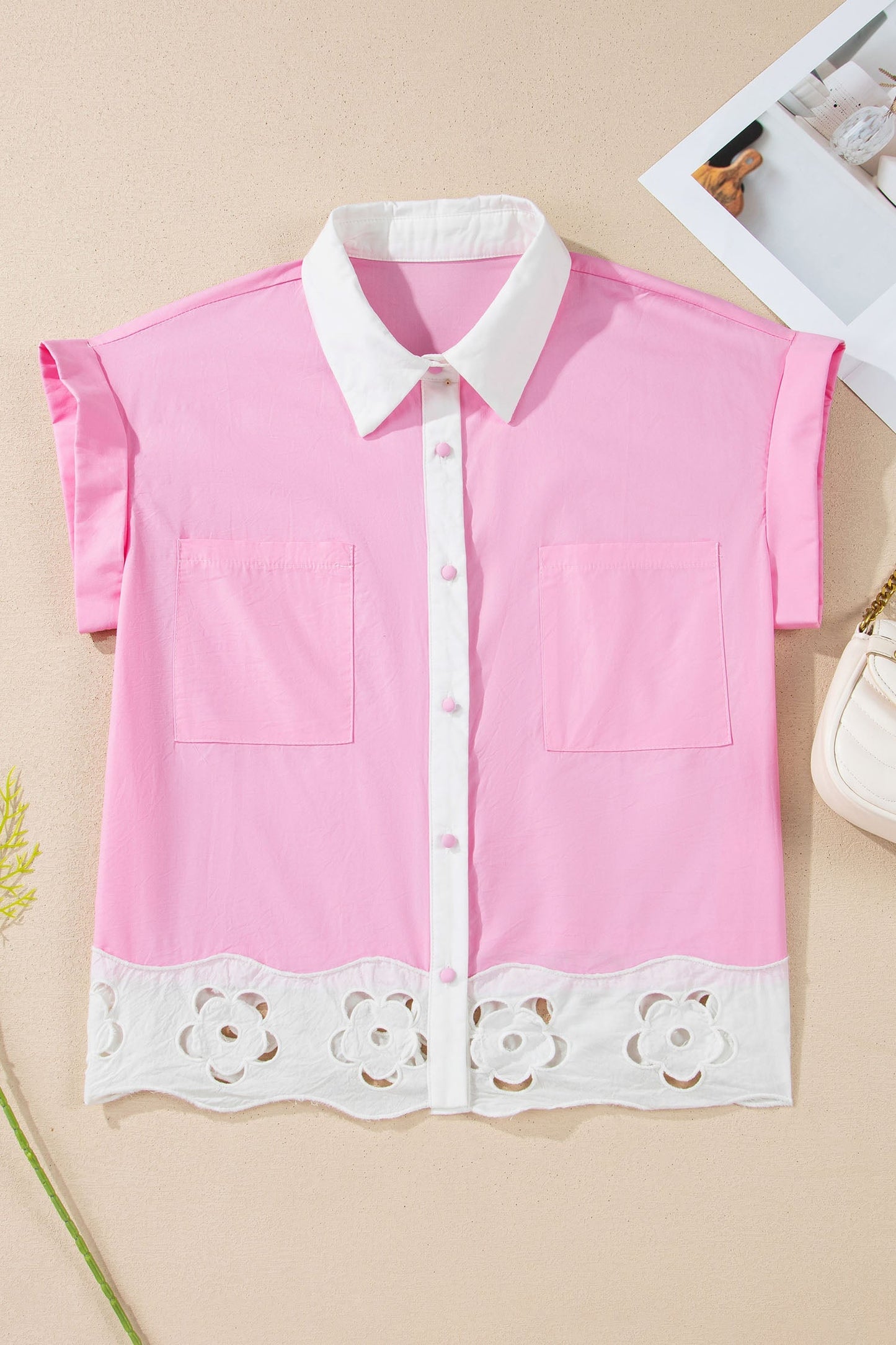 Threaded Pear Francesca Short Sleeve Up Shirt