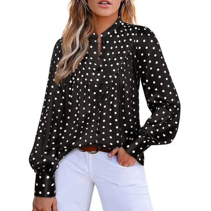 Women's Boho Floral V-Neck Half Button Down Blouse