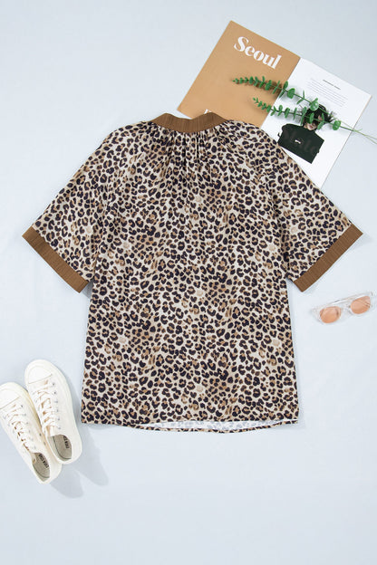 Threaded Pear Kahlani Crinkled Colorblock Patchwork PLUS Blouse