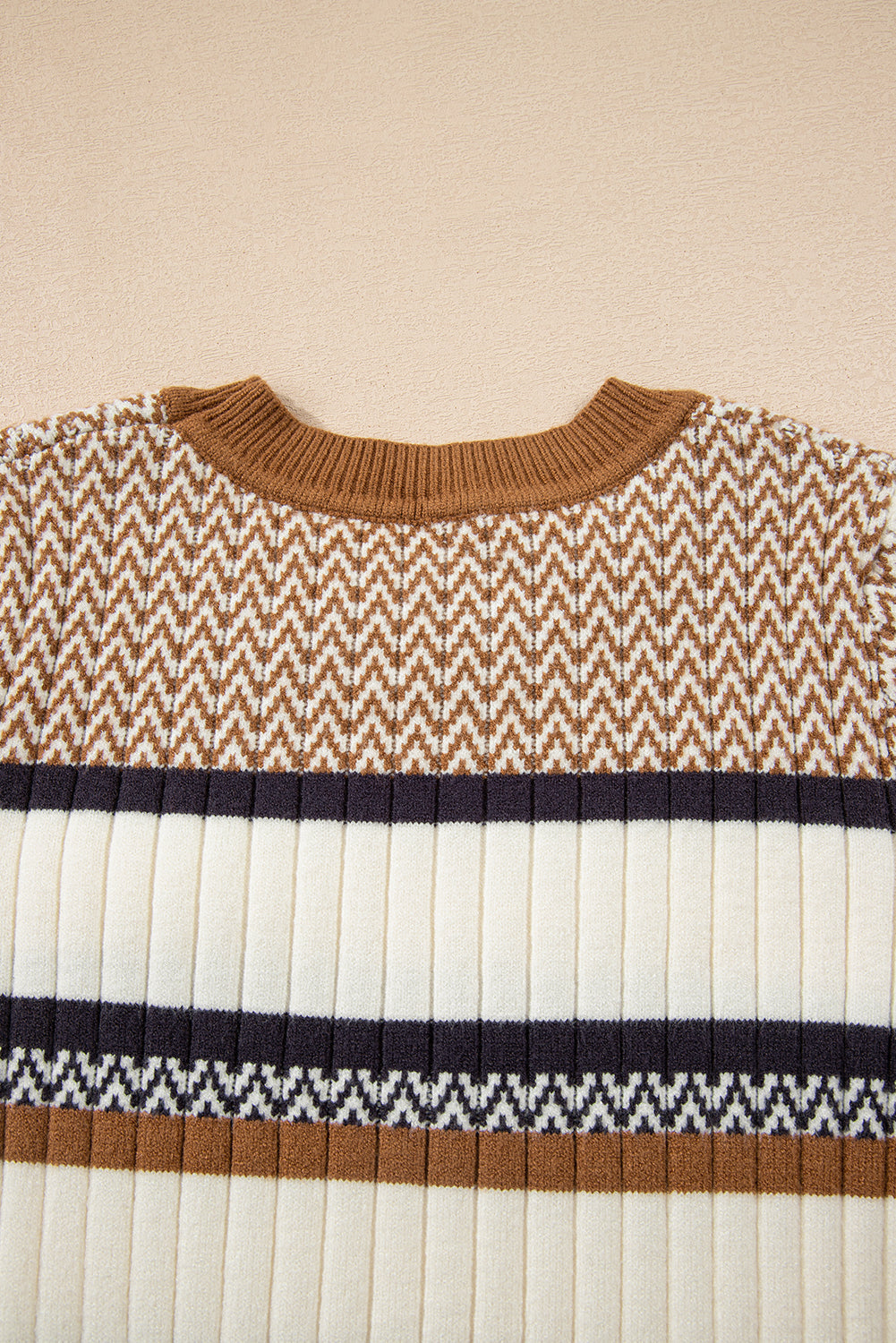 Threaded Pear Avery Ribbed Trim Slim Sweater