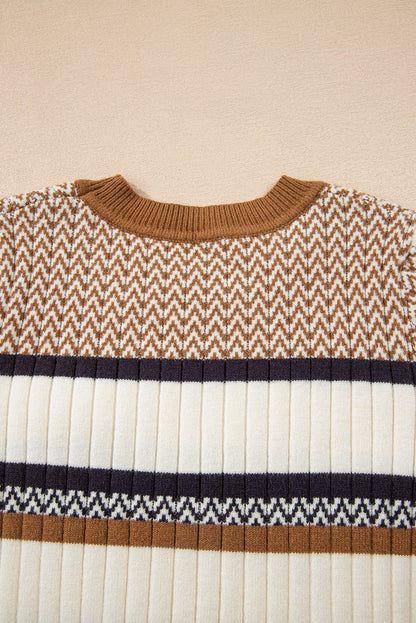 Threaded Pear Avery Ribbed Trim Slim Sweater