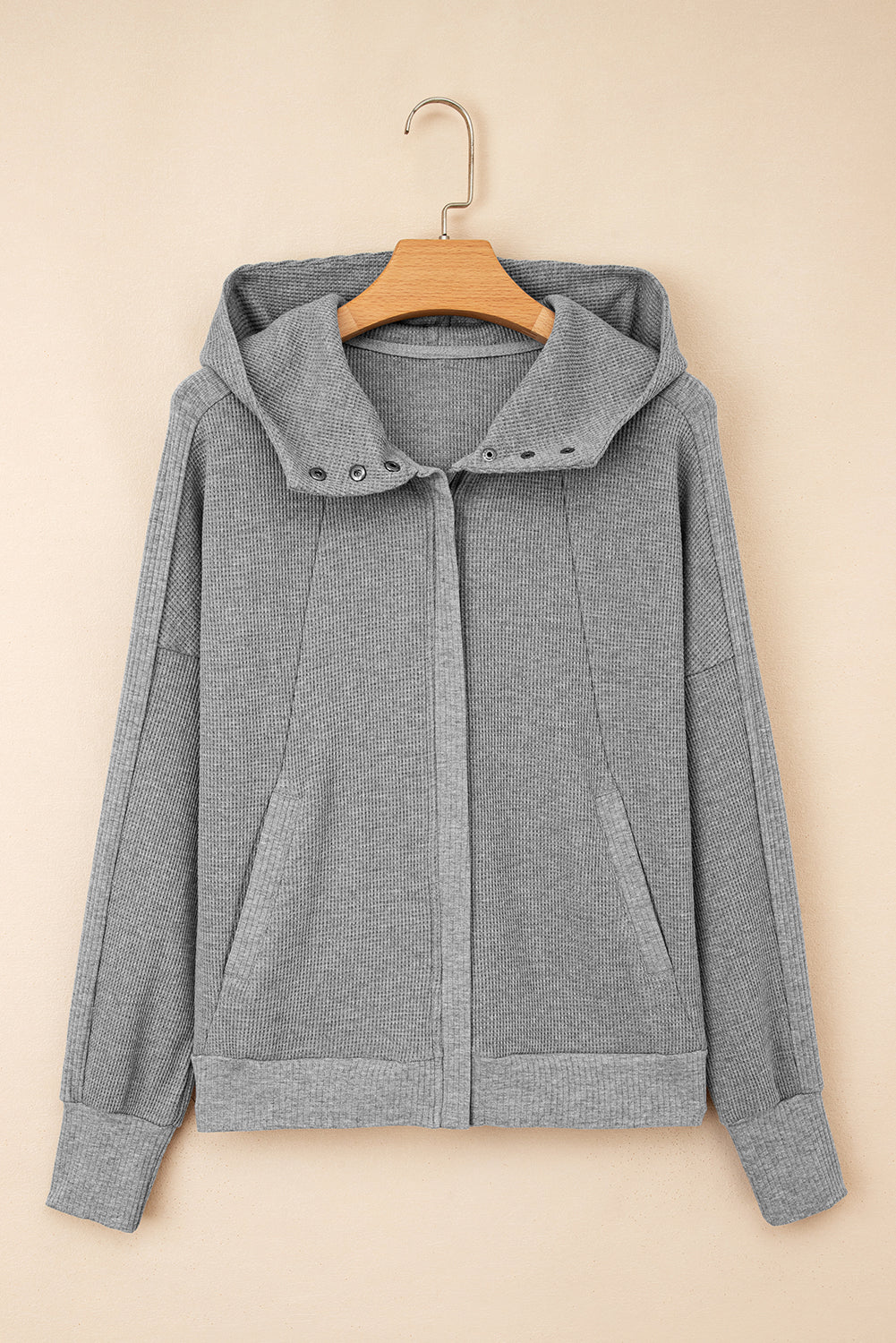 Threaded Pear Kayla Waffle Zip Up Hooded Jacket