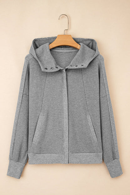 Threaded Pear Kayla Waffle Zip Up Hooded Jacket