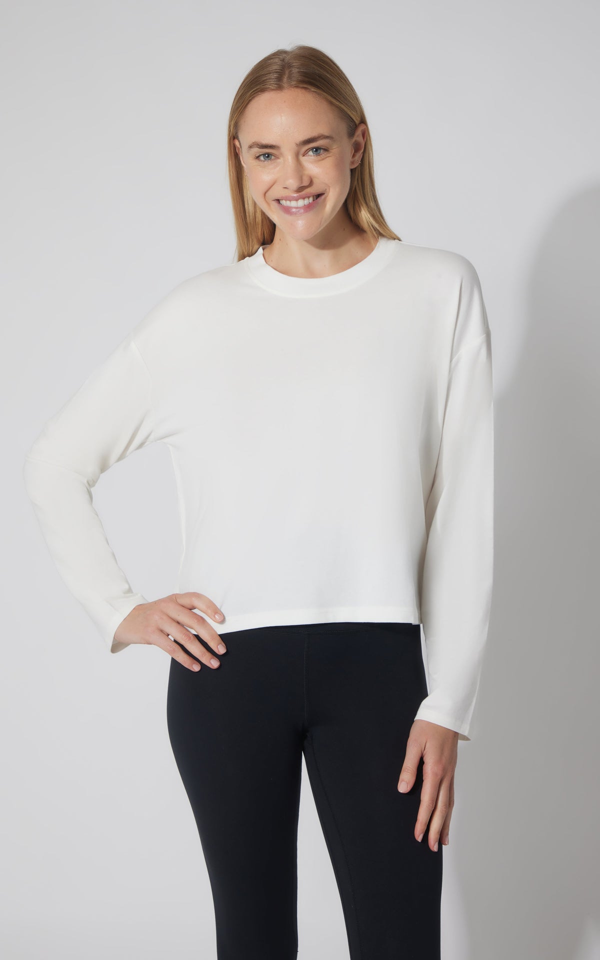 90 Degree by Reflex 2 PK Cotton Deluxe Boxy Long Sleeve Top