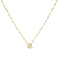 10K Yellow Gold 1/2 Carat Round Brilliant-Cut Diamond Modern Bezel-Set Solitaire 16"-18" Pendant Necklace (H-I Color, SI2-I1 Clarity)