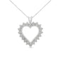 .925 Sterling Silver 1/4 Cttw Miracle Set Diamond Open Heart 18" Pendant Necklace (I-J Color, I3 Clarity)