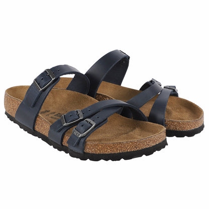 Birkenstock Franca Oiled Leather Blue Sandals