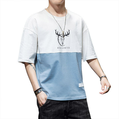 Men’s Loose Casual Half-Sleeve T-Shirt | High-Sense Urban Oversized Tee | Trendy Minimalist Relaxed Fit Cotton Shirt | Luxury-Label Statuesque Radiant Streetwear | 2026 High-Fashion Summer-Luxe Essential