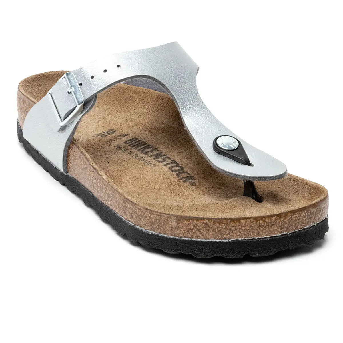Birkenstock Gizeh Birko-Flor Silver Sandals